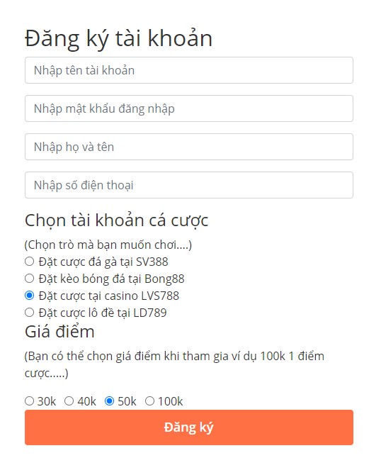 Đăng ký tài khoản đại lý bong88mobi.us